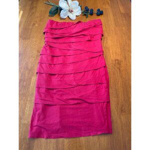 Brand VELVET Ruffle Layered Stretch Knit Skirt Knee-Length Bodycon